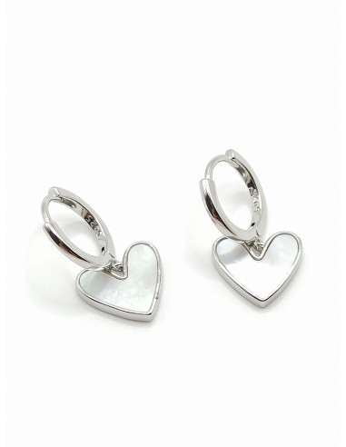 Silver heart earrings