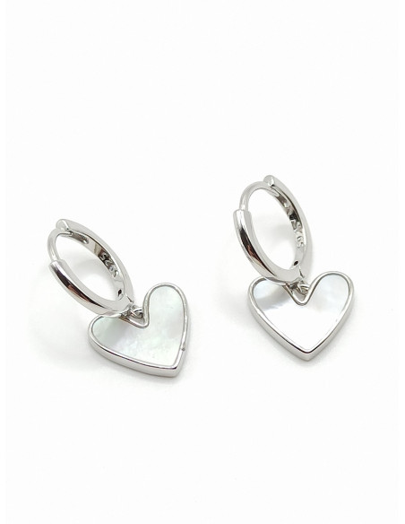 Silver heart earrings