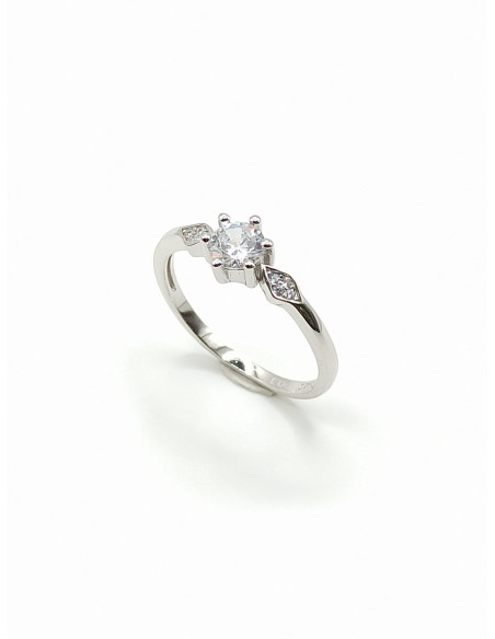 Ασημένιο δαχτυλίδι μονόπετρο