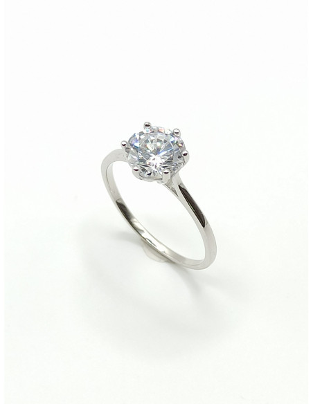 Ασημένιο δαχτυλίδι μονόπετρο