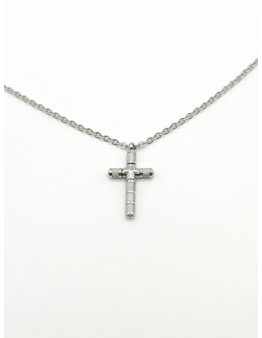 Steel cross pendant