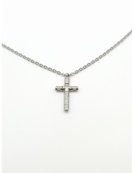 Steel cross pendant