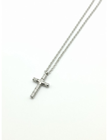 Steel cross pendant