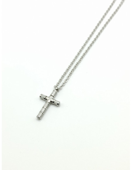 Steel cross pendant