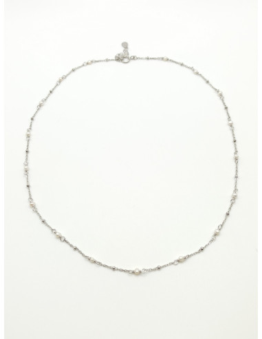 Ασημένιο Κολιέ Μαργαριτάρια