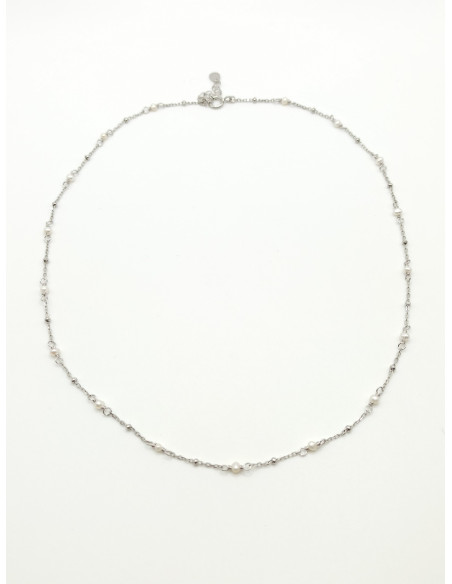 Ασημένιο Κολιέ Μαργαριτάρια