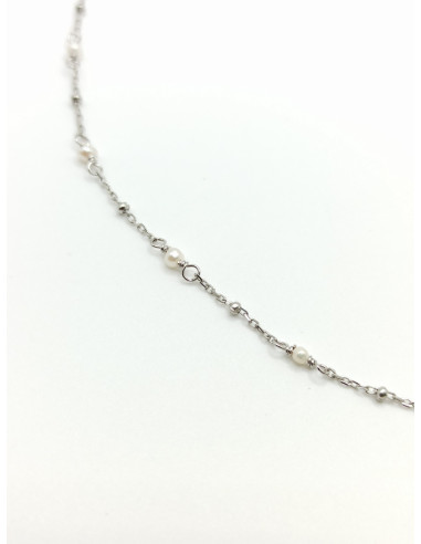 Ασημένιο Κολιέ Μαργαριτάρια