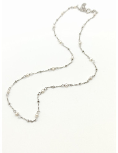 Ασημένιο Κολιέ Μαργαριτάρια