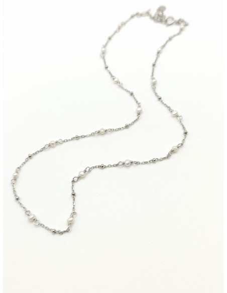 Ασημένιο Κολιέ Μαργαριτάρια