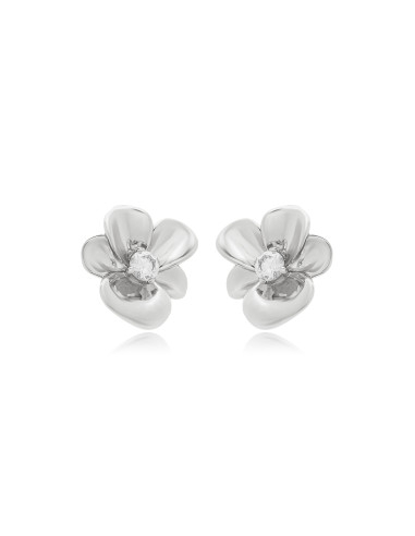 Silver flower earrings