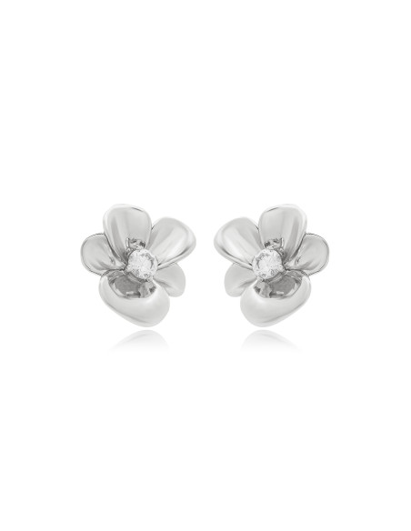Silver flower earrings