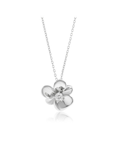 Silver flower necklace