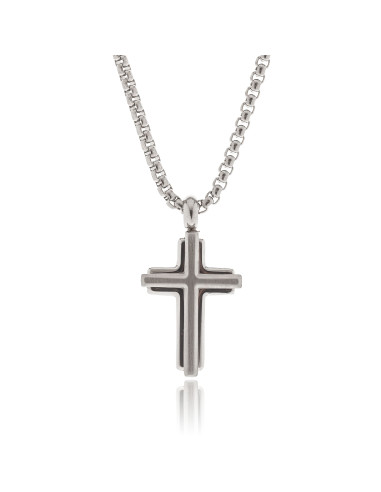Steel cross pendant