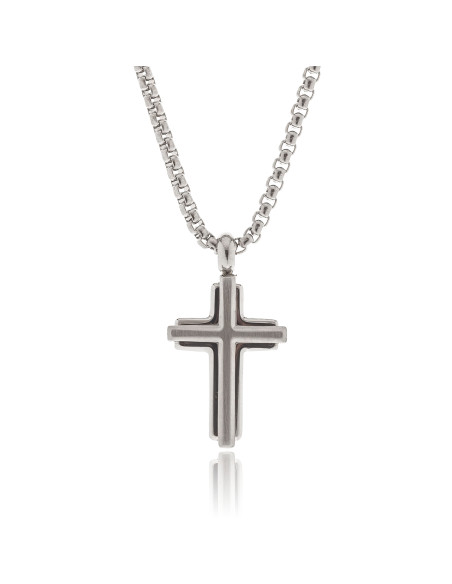 Steel cross pendant