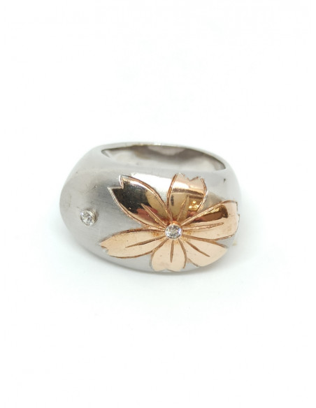 Silver gold ring
