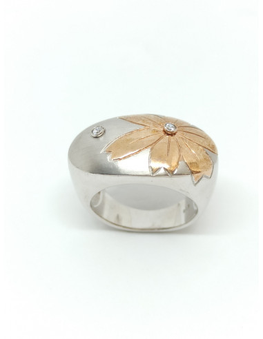 Silver gold ring