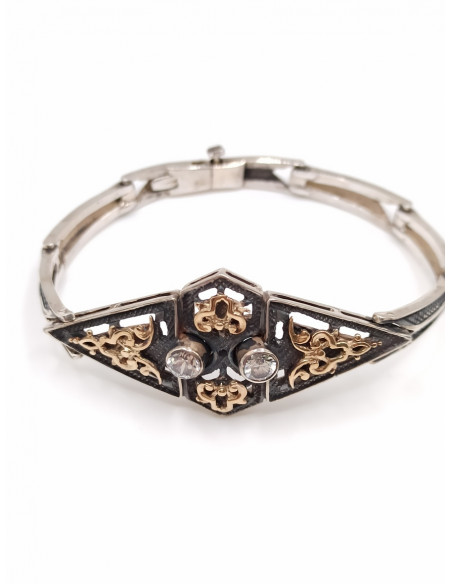 Silver gold bracelet