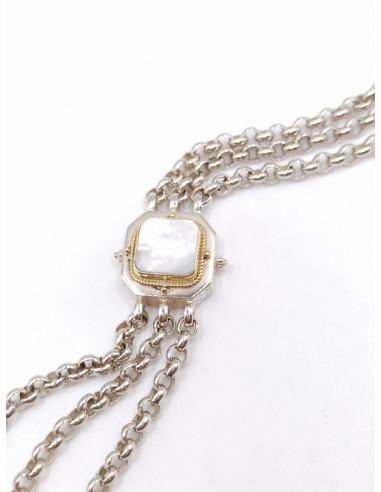 Silver gold bracelet