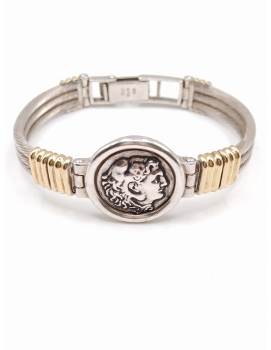 Silver gold bracelet