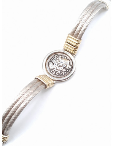 Silver gold bracelet