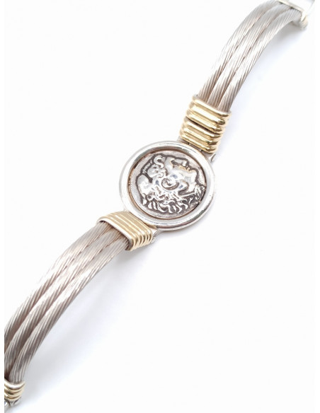 Silver gold bracelet