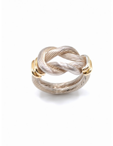 Silver gold ring