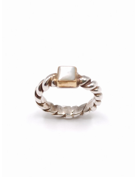 Silver gold ring
