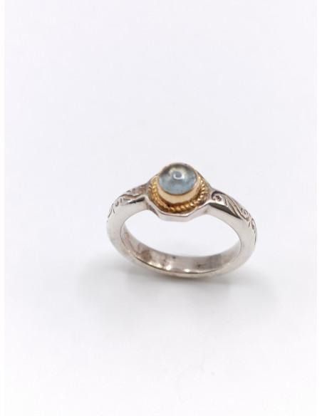 Silver gold ring