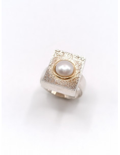 Silver gold ring
