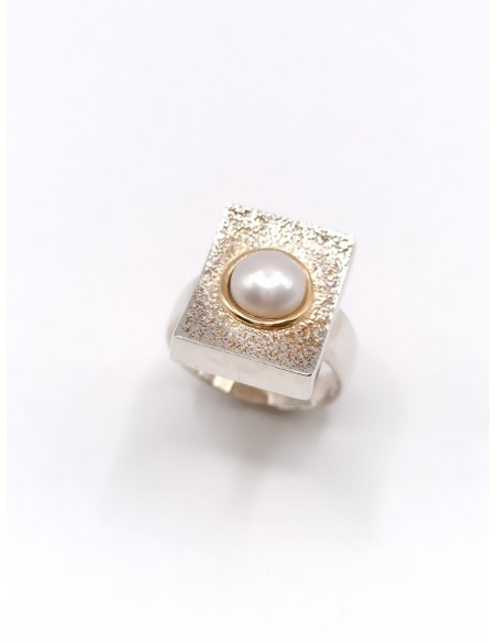 Silver gold ring