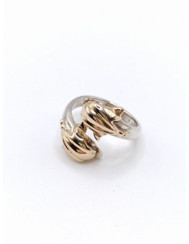 Silver gold ring