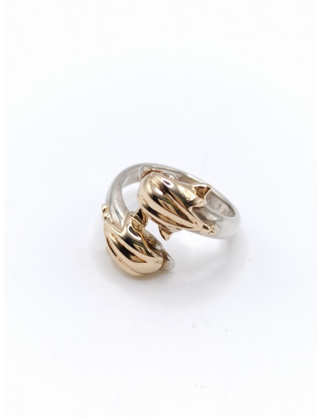 Silver gold ring