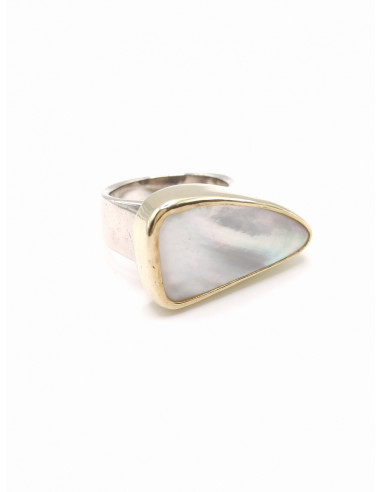 Silver gold ring