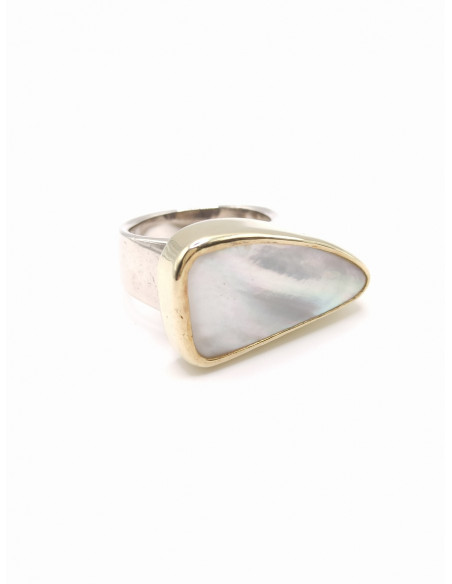 Silver gold ring