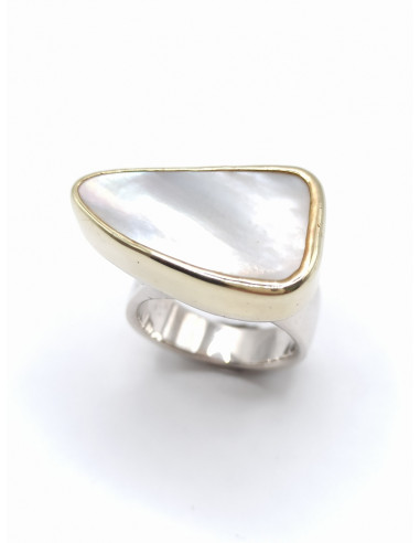 Silver gold ring