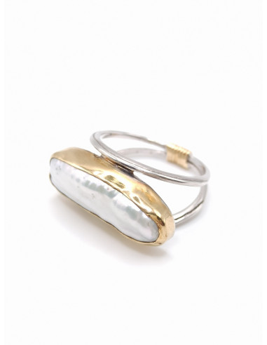 Silver gold ring