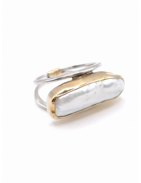 Silver gold ring