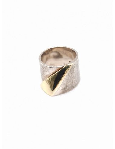Silver gold ring