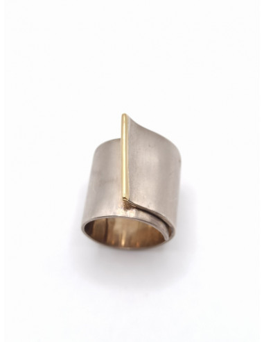 Silver gold ring