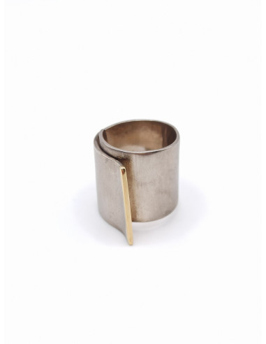 Silver gold ring