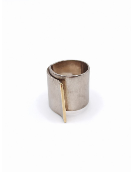 Silver gold ring