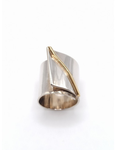 Silver gold ring