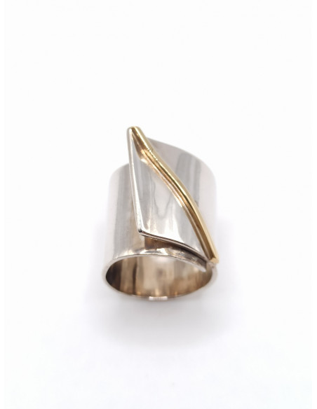 Silver gold ring
