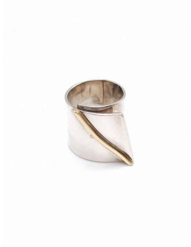 Silver gold ring