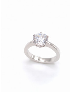 Ασημένιο μονόπετρο δαχτυλίδι