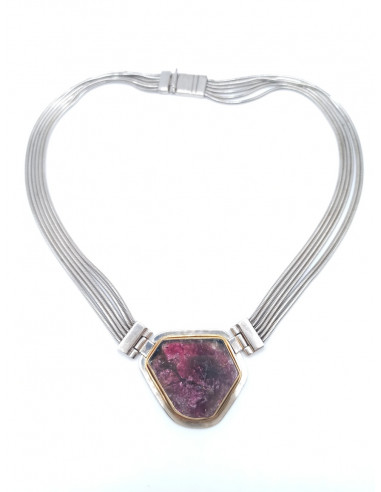 Silver gold necklace