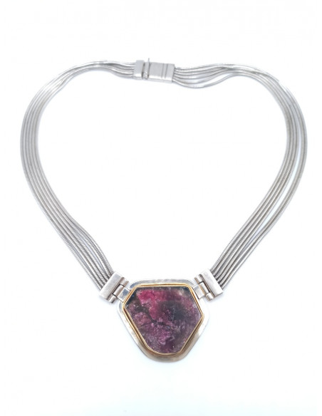 Silver gold necklace