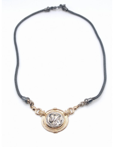 Silver gold necklace
