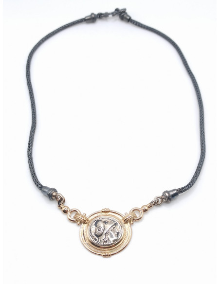 Silver gold necklace