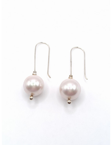 Silver pearl earrings